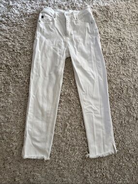 White Women's Raw-Hem Slim Jeans